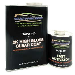 TAPD 2K HIGH GLOSS UV Protected Professional Clear Coat Gallon Kit w/Fast Activator/Hardener (4:1)