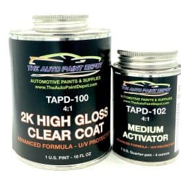 TAPD 2K HIGH GLOSS Professional Clear Coat Pint Kit w/Medium Activator (4:1)