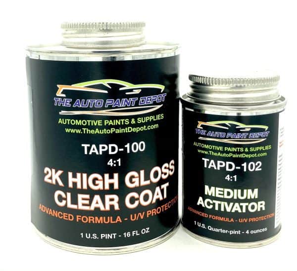 TAPD 2K HIGH GLOSS Professional Clear Coat Pint Kit w/Medium Activator (4:1)