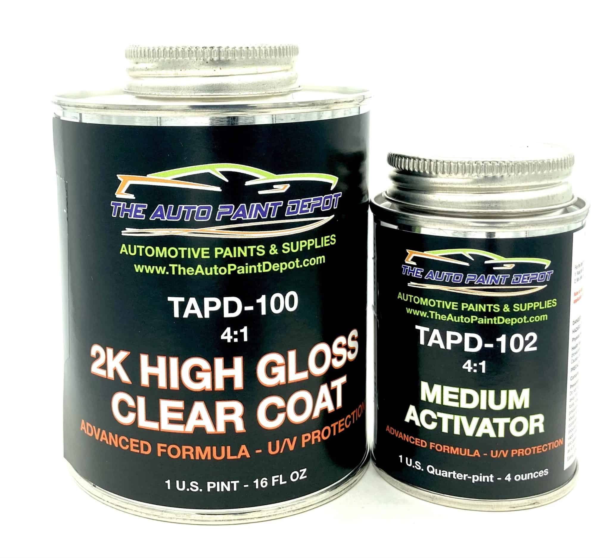 TAPD 2K HIGH GLOSS Professional Clear Coat Pint Kit w/Medium Activator (4:1) 2