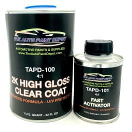 TAPD 2K HIGH GLOSS Professional Clear Coat Quart Kit w/Fast Activator (4:1)