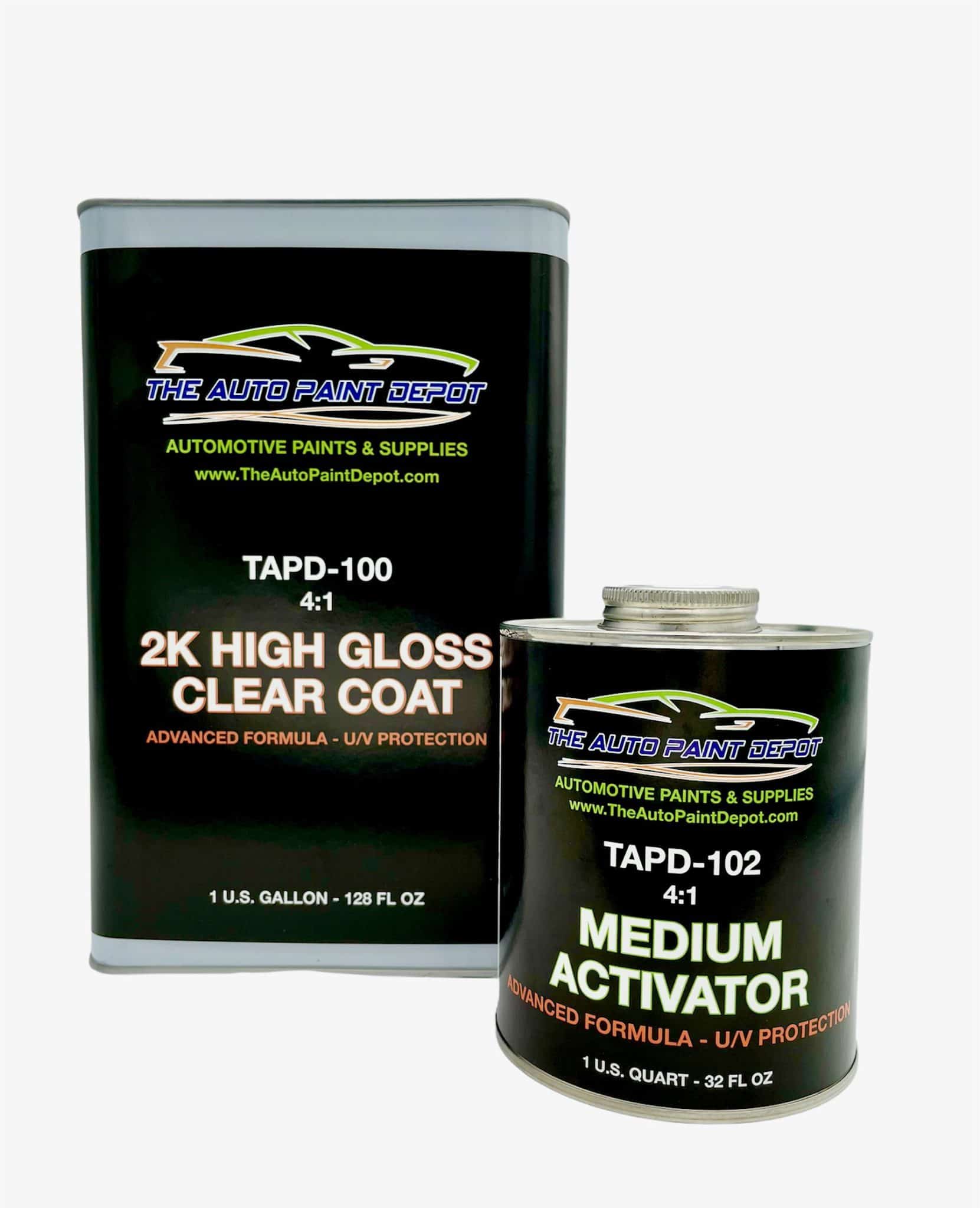 TAPD 2K HIGH GLOSS UV Protected Professional Clear Coat Gallon Kit w/Medium Activator/Hardener (4:1) 2