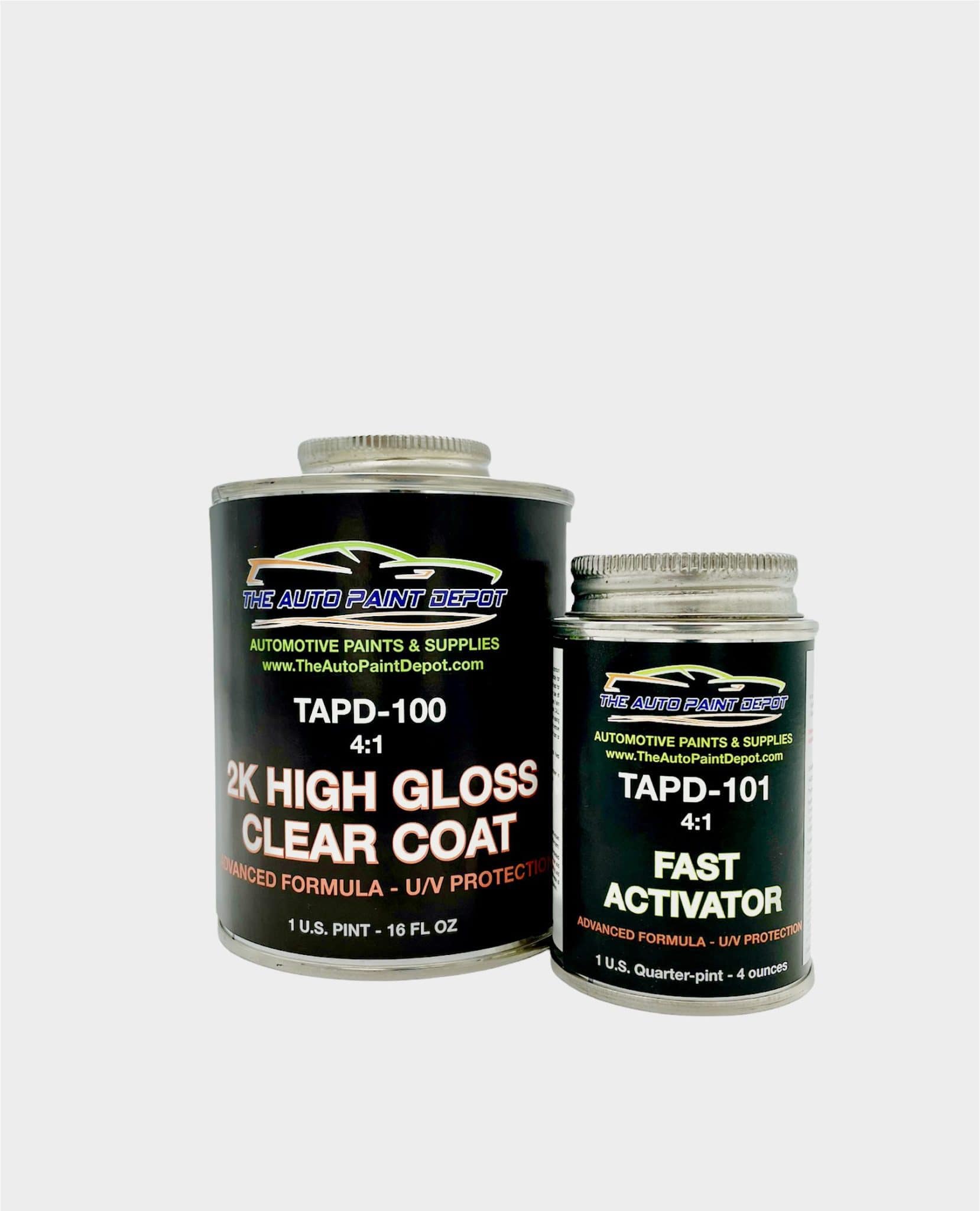 TAPD 2K HIGH GLOSS Professional Clear Coat Pint Kit w/FAST Activator (4:1) 2