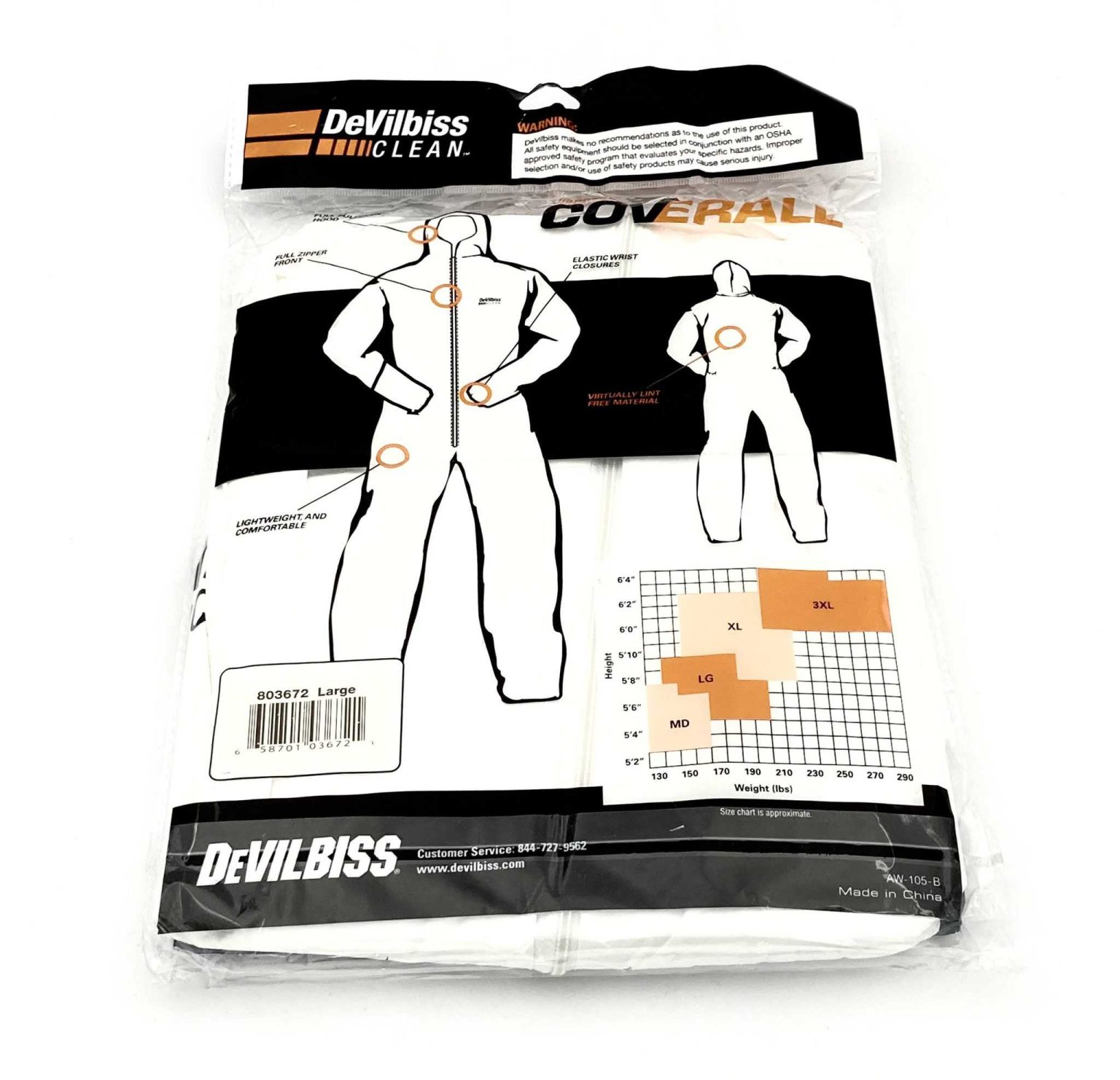 DEVILBISS COVERALL DISPOSABLE CLOTHING The Auto Paint Depot